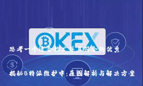 思考一个适合推广并且符合的优秀  


揭秘B特派维护中：原因解析与解决方案